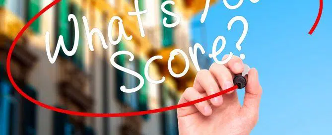 Handwriting What's your Score? with marker on visual screen