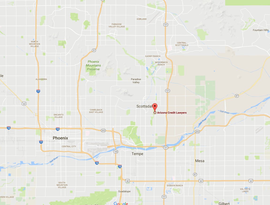 Credit Repair Lawyers of America Map Location In Arizona